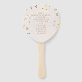 ブッシュゴールドのコンフェッティ ウェディングプログラム ハンドファン (裏面)