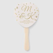 ブッシュゴールドのコンフェッティ ウェディングプログラム ハンドファン (正面)