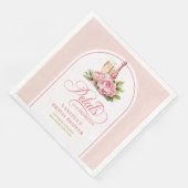ブッシュゴールドの水彩花弁とプロセッコのナプキン (コーナー)