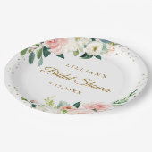 ブッシュゴールドの花柄 ブランシュ＆バブル ペーパープレート (アングル)