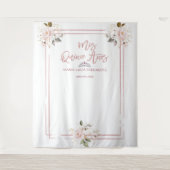 ブッシュゴールドの花飾り ローズゴールド ミス キンセ アーニョス タペストリー (正面)