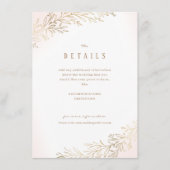 ブッシュゴールドの装飾が施された植物の結婚式の詳細 エンクロージャーカード (正面)