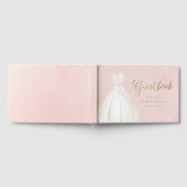 ブッシュゴールドグリッターエレガントドレス ブライダルシャワー ゲストブック (全面)