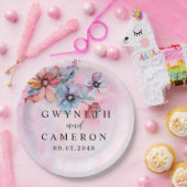 ブッシュゴールドグリーン多肉植物ダスティーブルーウェディングN ペーパープレート (パーティー)