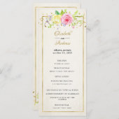 ブッシュゴールド フローラル モダン 結婚式 挙式 プログラム (正面/裏面)