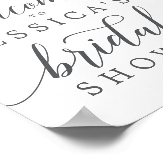 ブッシュハイドレンジア ブライダルシャワー ウェルカムサイン ポスター (角)