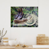 ブッシュハットとジャングルブーツのポスター ポスター (キッチン)