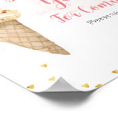 ブッシュピンクとゴールドのアイスクリーム ご来場ありがとうございます ポスター (角)