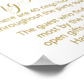 ブッシュピンクとゴールドのブライダルシャワーのサイン ポスター (角)