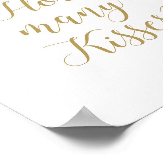 ブッシュピンクとゴールドのブライダルシャワーのサイン ポスター (角)