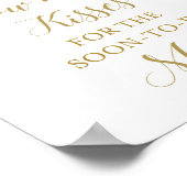 ブッシュピンクとゴールドの結婚前お祝い看板 ポスター (角)