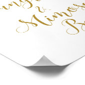 ブッシュピンクとゴールドの結婚前お祝い看板 ポスター (角)