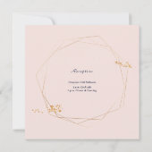 ブッシュピンクとゴールドの結婚式 招待状 (裏面)