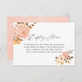 ブッシュピンクとゴールドの花の結婚前お披露目セット エンクロージャーカード (正面/裏面)