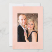 ブッシュピンクとゴールドの花の結婚式の写真 セーブザデート (裏面)