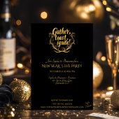 ブッシュピンクとシャンパンゴールドのニューイヤーイブ 招待状