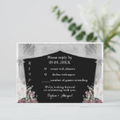 ブッシュピンクとダスティセイジのウェディングRSVP招待状 招待状 (スタンド正面)