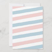 ブッシュピンクとネイビーのツリトルパンプキンベイビーシャワーI 招待状 (裏面)