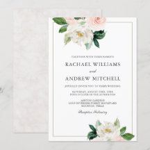 ブッシュピンクとホワイトのエレガントなフラワーの結婚式