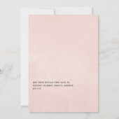 ブッシュピンクとローズゴールドの花柄 減らされたゲストリスト 案内状 (裏面)