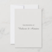 ブッシュピンクと青の幾何学的なエレガントな結婚式の返信カード 招待状 (裏面)