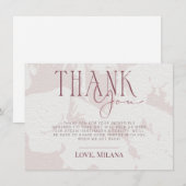 ブッシュピンクのウェディングシャワーの感謝カード 招待状 (正面/裏面)