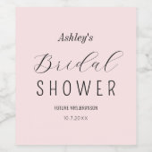 ブッシュピンクのウェディングシャワーブランシュ ワインラベル (シングルラベル)