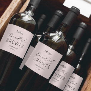 ブッシュピンクのウェディングシャワーブラン ワインラベル