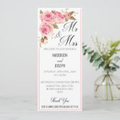 ブッシュピンクのウェディングプログラム 招待状 (スタンド正面)