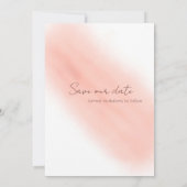  ブッシュピンクのカリグラフィー水彩画 Save the Date 招待状 (裏面)