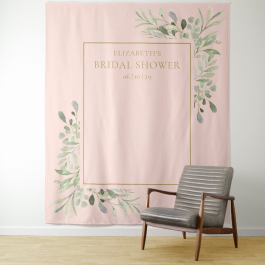 ブッシュピンクのグリーンウェディングシャワー写真用背景 タペストリー (インサイチュ)