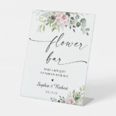 ブッシュピンクのグリーン花バーサイン 台座サイン (正面)