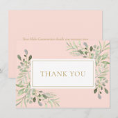 ブッシュピンクのグリーン 聖体拝領 サンキューカード (正面/裏面)