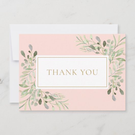 ブッシュピンクのグリーン 聖体拝領 サンキューカード (正面)