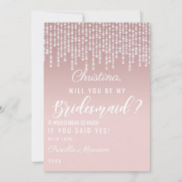 ブッシュピンクのハンギングダイヤモンドライト ブライドメイド 招待状