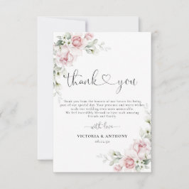 ブッシュピンクのバラの結婚式サンクスカード サンキューカード