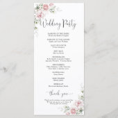 ブッシュピンクのバラの結婚式プログラム プログラム (裏面)