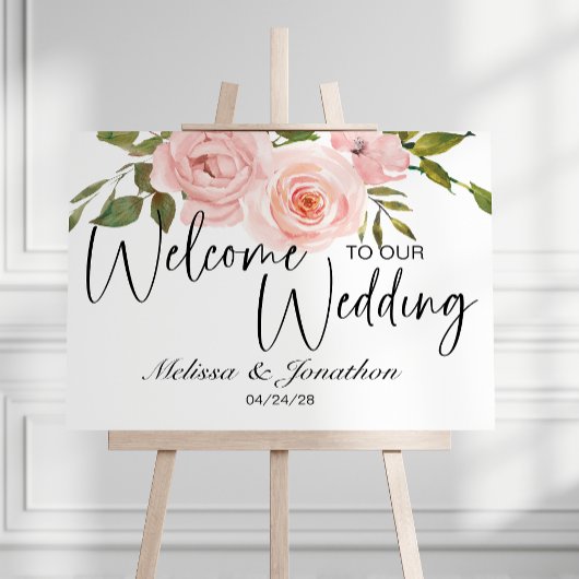 ブッシュピンクのバラの花の結婚式前祝いポスター ポスター