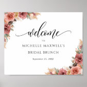 ブッシュピンクのパンパスグラス ウェルカムサイン 結婚式/その他 ポスター (正面)
