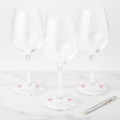 ブッシュピンクのボウ 彼女が結婚する ブライダルシャワー ワイングラスタグ (セット)