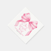 ブッシュピンクのボウ 彼女は結婚する ブライダルシャワー スタンダードカクテルナプキン (角)