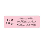 ブッシュピンクのモダンなパーソナライズされた結婚式の招待状 ラベル (正面)