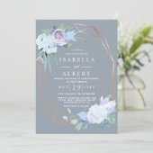 ブッシュピンクのライラック ゴールデンライラックの花のウェディング 招待状 (スタンド正面)