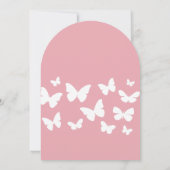 ブッシュピンクのラブリーな蝶々のプリンセスシャワー 招待状 (裏面)