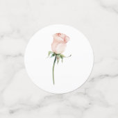 ブッシュピンクのローズとグリーン ウェディング ブライダルシャワー コンフェッティ (スモール正面)