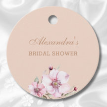 ブッシュピンクのローズフラワーブライダルシャワーの感謝