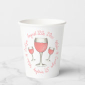 ブッシュピンクのローズ オールデイ ロゼ ワイン ブライダルシャワー 紙コップ (正面)