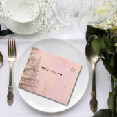 ブッシュピンクの冬の風景 雪の松の木 クリスマス オールインワン招待状