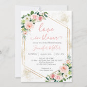 ブッシュピンクの愛が咲く 花の ブライダルシャワー 招待状 (正面)