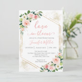 ブッシュピンクの愛が咲く 花の ブライダルシャワー 招待状 (スタンド正面)